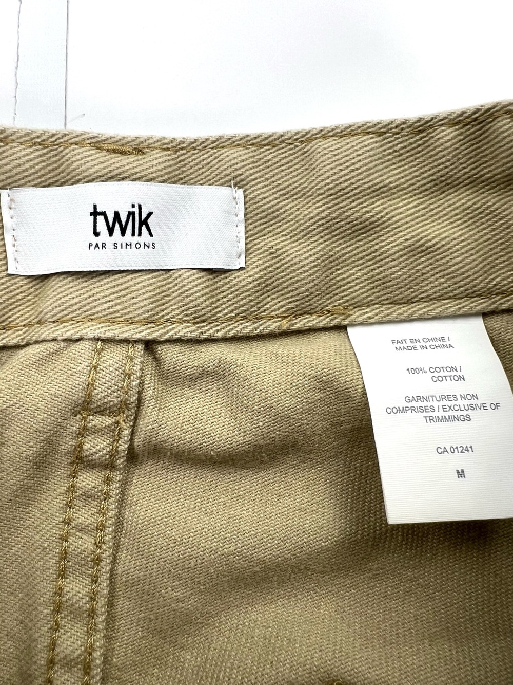 Twik by Simons 100% Cotton Canvas Utility Wide Leg Carpenter Jean M Tan Neutral - Picture 8 of 13
